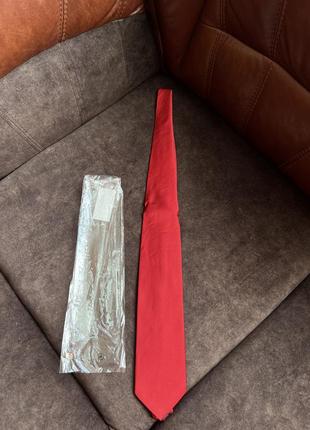 Шовковий краватка галстук gilberto оригінальний червоний2 фото