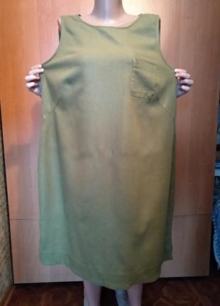 Льняное платье сарафан лён и вискоза пог-53 см на пышные бедра2 фото