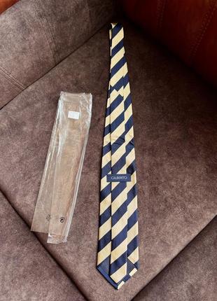Шелковый галстук галстук gilberto оригинальный в полоску бежевый синий3 фото