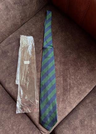 Шелковый галстук галстук gilberto оригинальный в полоску зеленый синий4 фото