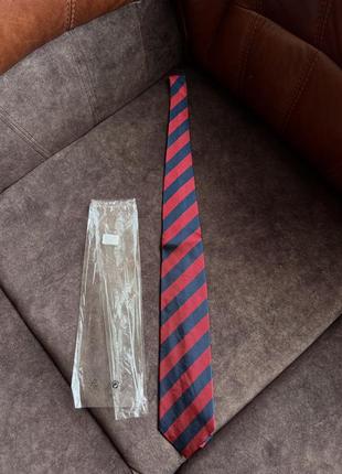 Шовковий краватка галстук gilberto оригінальний у смужку червоний  синій4 фото