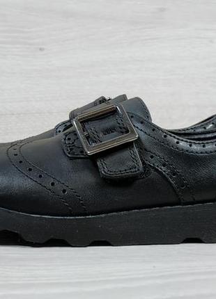 Шкіряні дитячі туфлі броги на пряжці clarks оригінал, розмір 27.58 фото