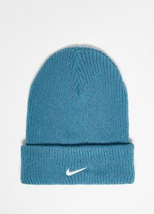 Новая зимняя шапка nike ( найк swoosh beanie in blue hat ) с америки1 фото