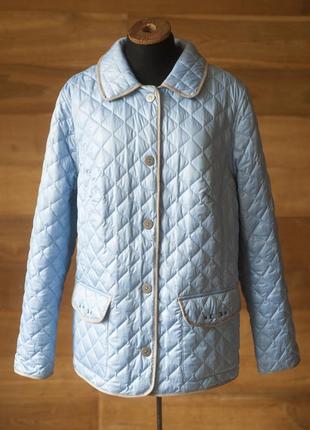 Голубая стеганная женская куртка barbara lebek, размер l, xl