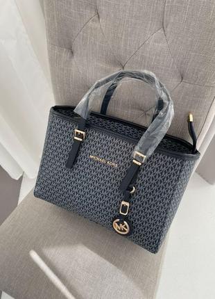 Сумка с ручками женская, шоппер michael kors jet set big blue (арт: 12035)