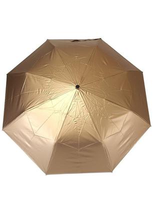 Зонтик женский механический parachase №3265 складной на 8 спиц золотистый с черным