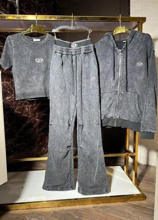 Женский спортивный костюм тройка с топом diesel