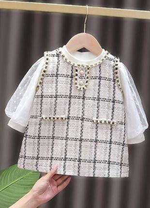 Комплект для девочки сарафан и кофточка белый