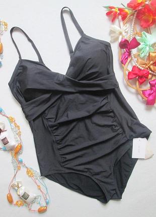 Шикарный черный слитный купальник батал с драпировкой mc lorene 🌺🌴🌺