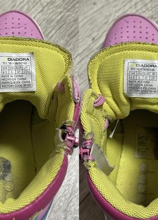 Кроссовки розовые с желто-голубыми вставками diadora.9 фото