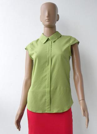 Стильная блуза оливкового цвета 42 размер (36 евроразмер).