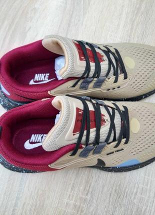 Nike pegasus trail бежевые с бордовым кроссовки кеды женские летние весенние демисезонные демисезон низкие текстильные сетка легкие отменное качество6 фото