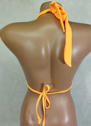 Оранжевый лиф бикини купальник с камнями стразами3 фото