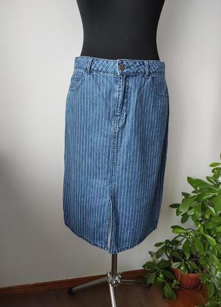 Трендовая джинсовая юбка в полоску 14 р от tu1 фото