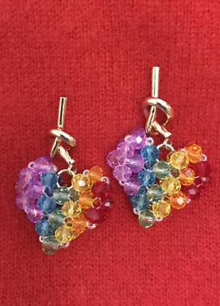 Красивые серьги наборные из бусинок