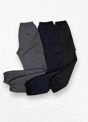 Весенние мужские штаны с накладными карманами