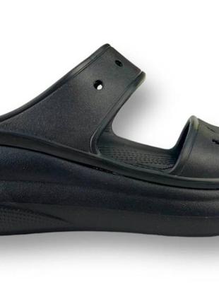 Crocs classic crush sandal black жіночі шльопанці крокс2 фото