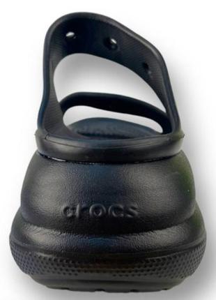 Crocs classic crush sandal black жіночі шльопанці крокс4 фото