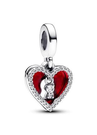 Серебряный шарм подвеска сердце моя любовь твоя пандора pandora