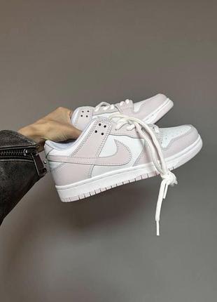 Кроссовки  nike sb dunk low white pink кеды кроссовки найк данк розовые с белым