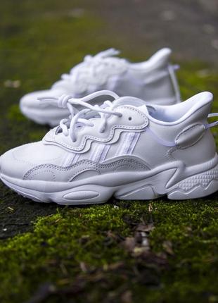 Adidas ozweego white 🆕 жіночі кросівки адідас озвиго шкіра 🆕 білі