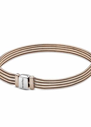 Серебряный браслет серебро пандора pandora silver s925 ale met с биркой и пломбой 925 проба сплав позолота reflexions rose