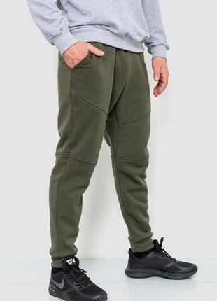 Спорт мужские брюки на флисе, цвет хаки, 24119002