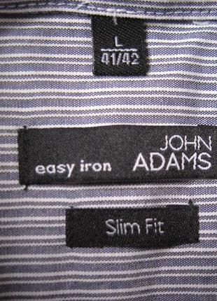 John adams slim fit (l 41/42) рубашка мужская натуральная4 фото