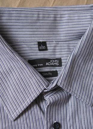 John adams slim fit (l 41/42) рубашка мужская натуральная3 фото
