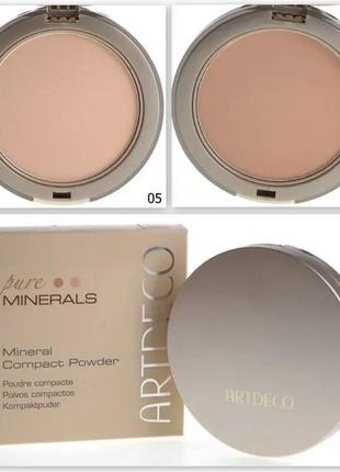 Пудра artdeco mineral compact powder 20 — neutral beige (натуральний бежевий), запасний блок4 фото