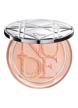 Пудра-хайлайтер для лица dior diorskin nude luminizer 03 - golden glow3 фото