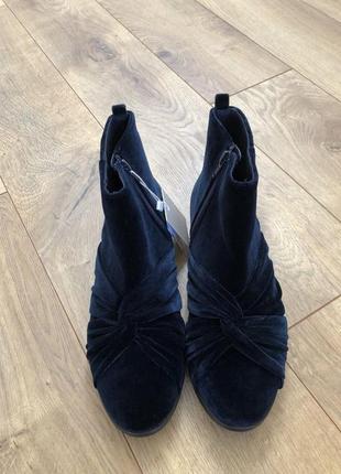 Велюровые ботинки zara, синего цвета2 фото