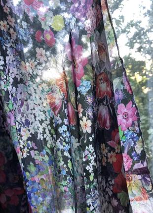 Квітковий костюм, бавовна, блуза і спідниця, квітковий принт,7 фото
