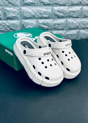 !!новинка!! женские кроксы crocs шлёпанцы крокс бежевого цвета на высокой подошве 35-41