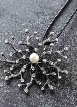 Большое металлическое украшение подвеска брошь колье ожерелье кулон на шнурке бижутерия2 фото