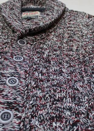 Шикарный текстурный свитер кардиган с накладными карманами от petrol ind.