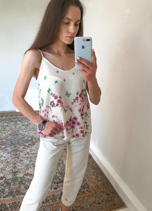 Топ блуза майка у квітковий принт