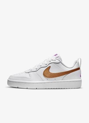 Кроссовки женские nike court borough low 2 se (gs) (dq5979-100) 40 белый