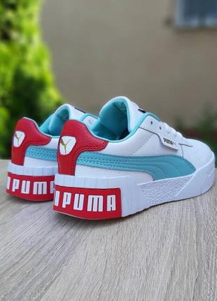 Puma cali 🆕 женские кроссовки пума 🆕 бирюзовый/белый7 фото