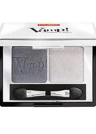 Тени для век pupa vamp! compact duo eyeshadow 009 - silver grey (серебряно серый)