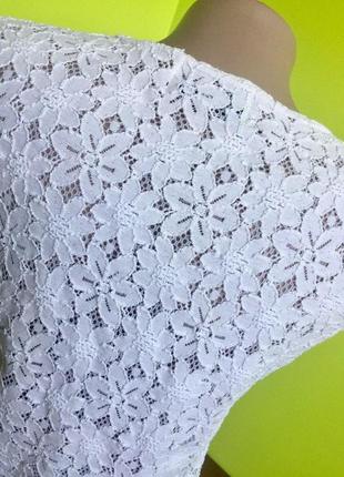 Белая кружевная ажурная в цветы блуза майка топ wallis хлопок+нейлон6 фото