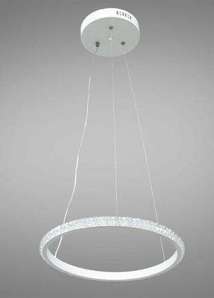 Люстра діодне кільце висяче до 8 кв.м колір білий 30 ват diasha md77077-400wh
