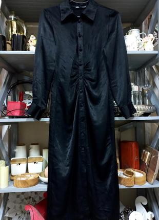 Сукня-рубашка плаття чорна zara1 фото