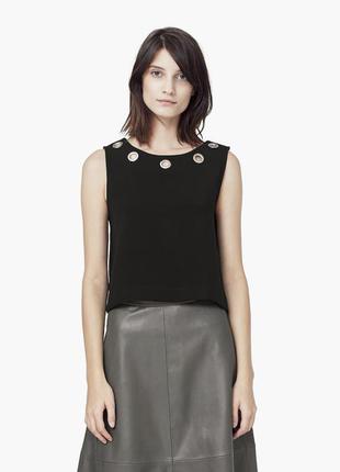 Стильный нарядный чёрный топ mango xs-s. распродажа! цена снижена!