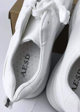 Женские кроссовки туфли мокасины женская обувь белые демисезон3 фото
