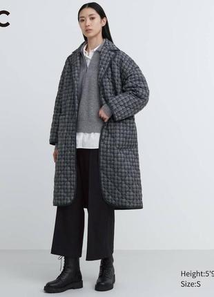 Пальто uniqlo:c сіре warm padded oversized coat1 фото