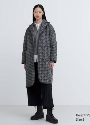 Пальто uniqlo:c сіре warm padded oversized coat3 фото