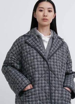 Пальто uniqlo:c сіре warm padded oversized coat4 фото