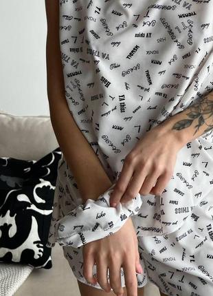 Стильная женская пижама из софта кофта и шорты костюм в пижамном стиле для дома и сна цвет белый3 фото