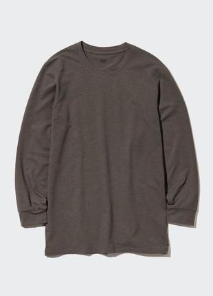 Лонгслив uniqlo коричневый из серии heattech (extra warm)